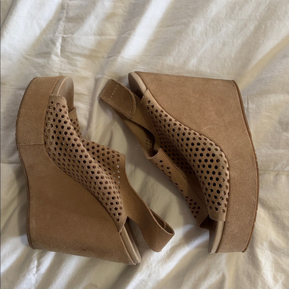 Pedro Garcia Tonya Wedge Sandals Suede slingback 40